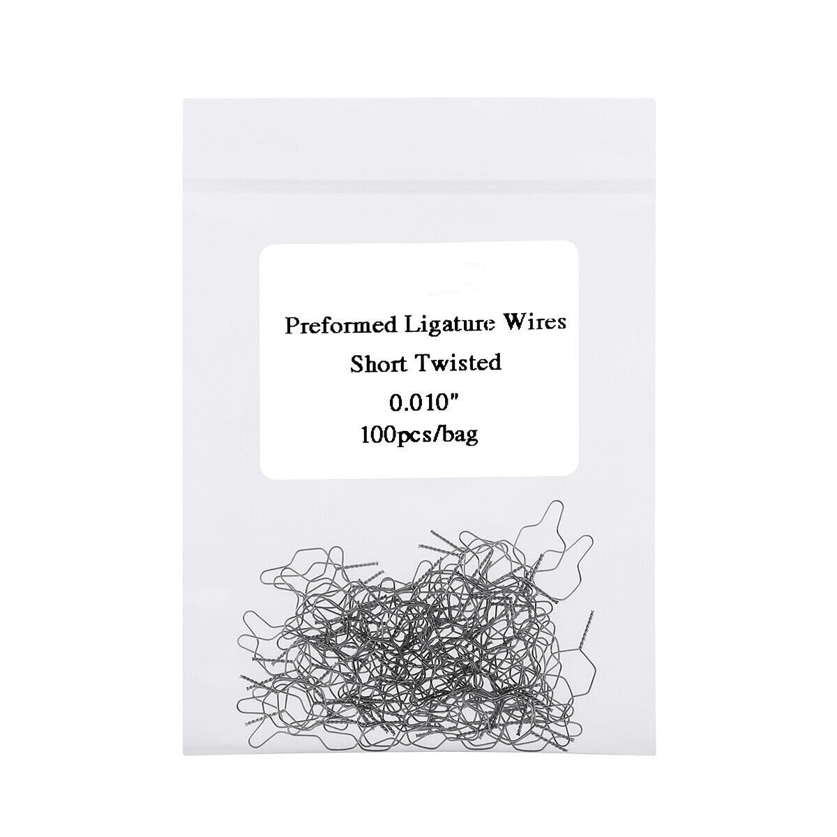 100Pcs Dental Orthodontic Preformed Wires Ligature Tie Short Twist 0.010″/0.25mm