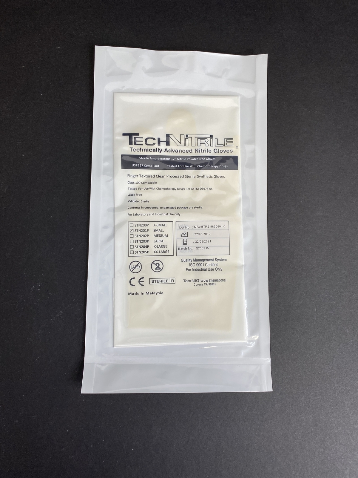 TechNiGlove Nitrile Gloves Small Textured White Total of 100 Pairs