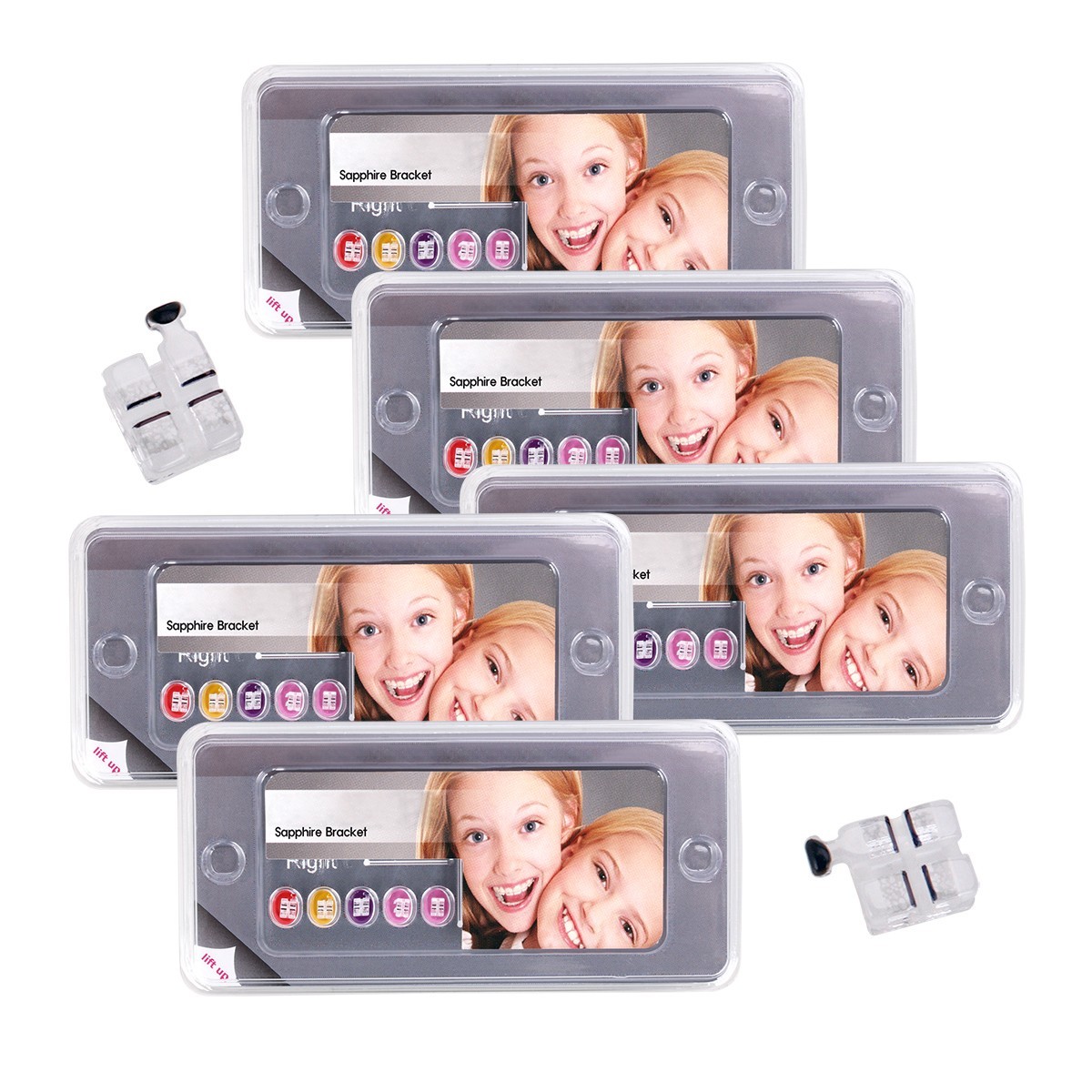 Dental Orthodontic Monocrystalline Sapphire Brackets Mini Roth 022 345 Hooks AZ