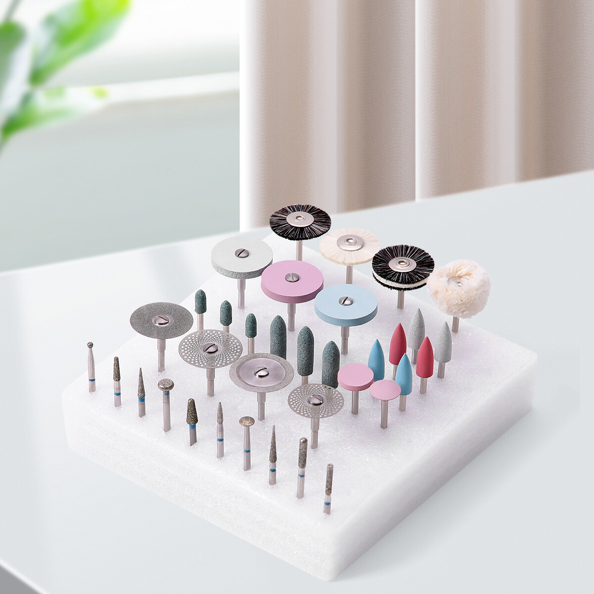Dental RA HP Diamond Polishing Burs Disc Brushes Kit for Porcelain Ceramics