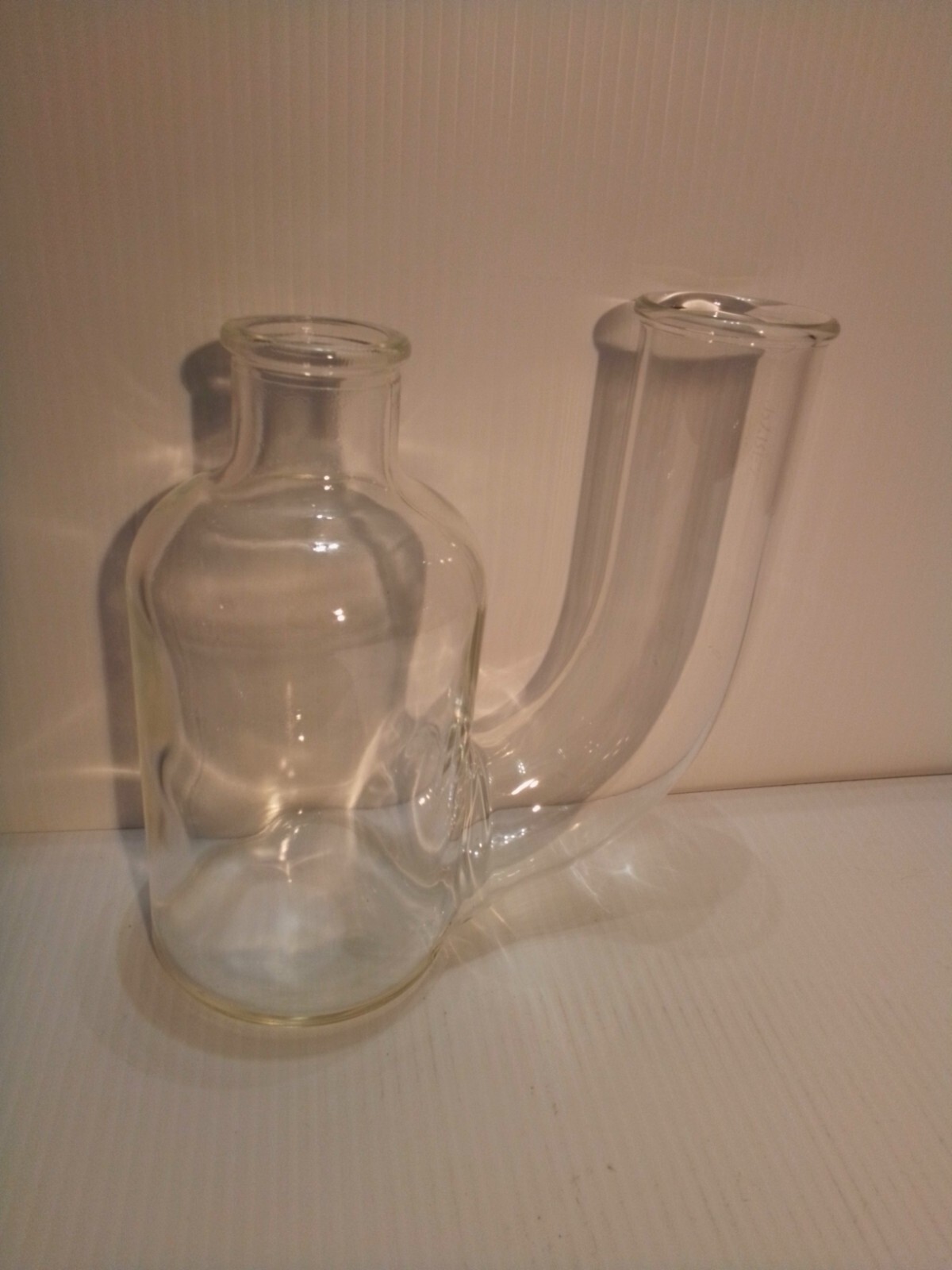 Estate find-RARE VTG Specialty Pyrex Lab Glass CUSTOM MADE double neck bottle