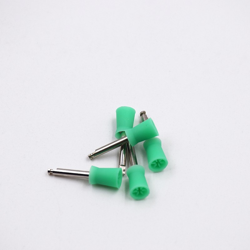 100 Pcs Dental Prophy Paste Cup Latch Polishing Polisher Rubber Brush Bowl Green