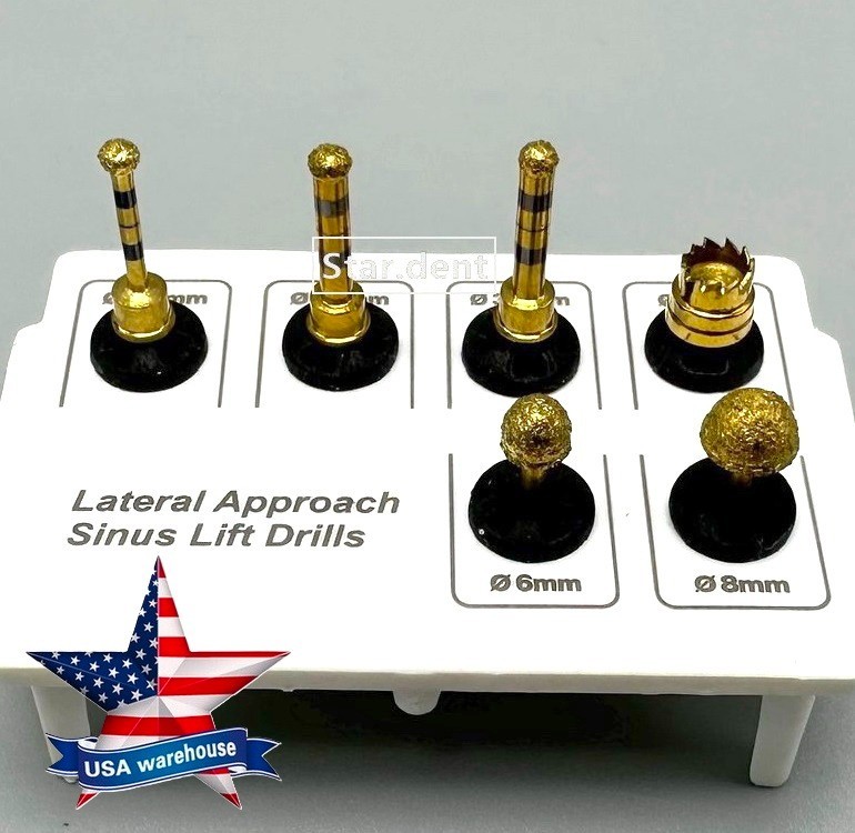 Dental Implant Lateral Approach Sinus Lift Drills Membrane Coated Bur Reamer Kit
