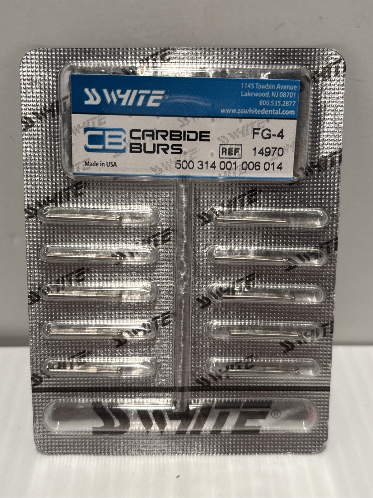 SS WHITE Dental Carbide Burs FG-4 Pack Of 10 Pcs