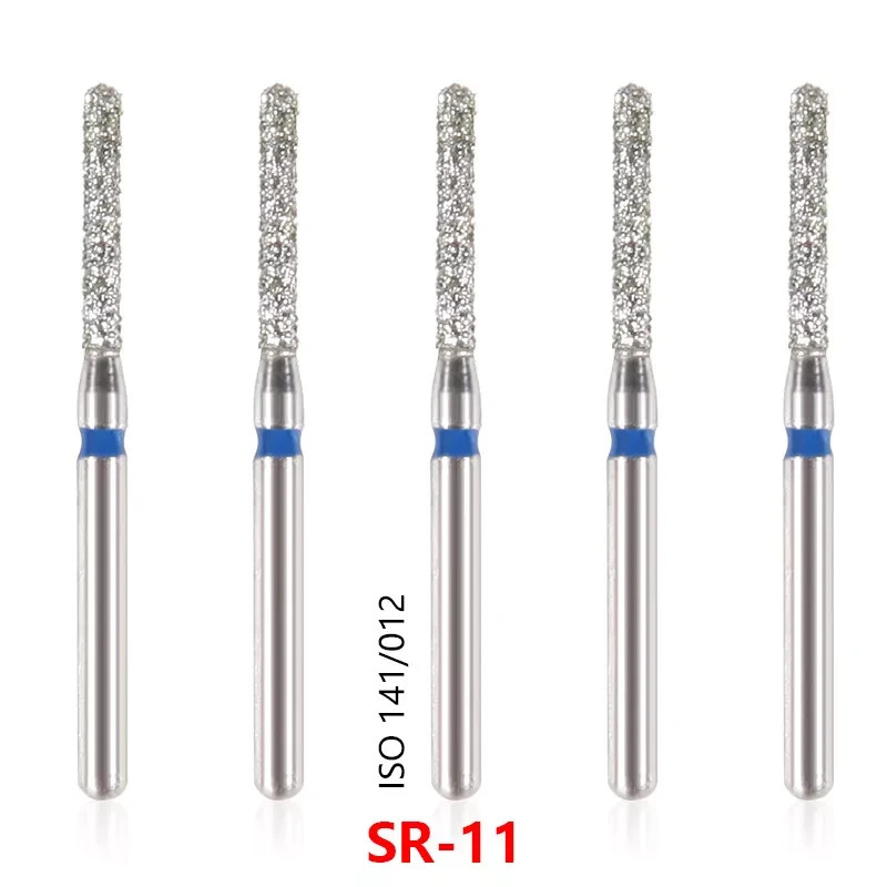 50 Pcs/Pack Dental High Speed Friction Grip Straight Round End Diamond Burs
