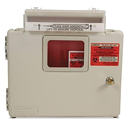 Wall Enclosure for Room Sharps Container, 2 & 5 Quart, Tan, Secure Storage Solut