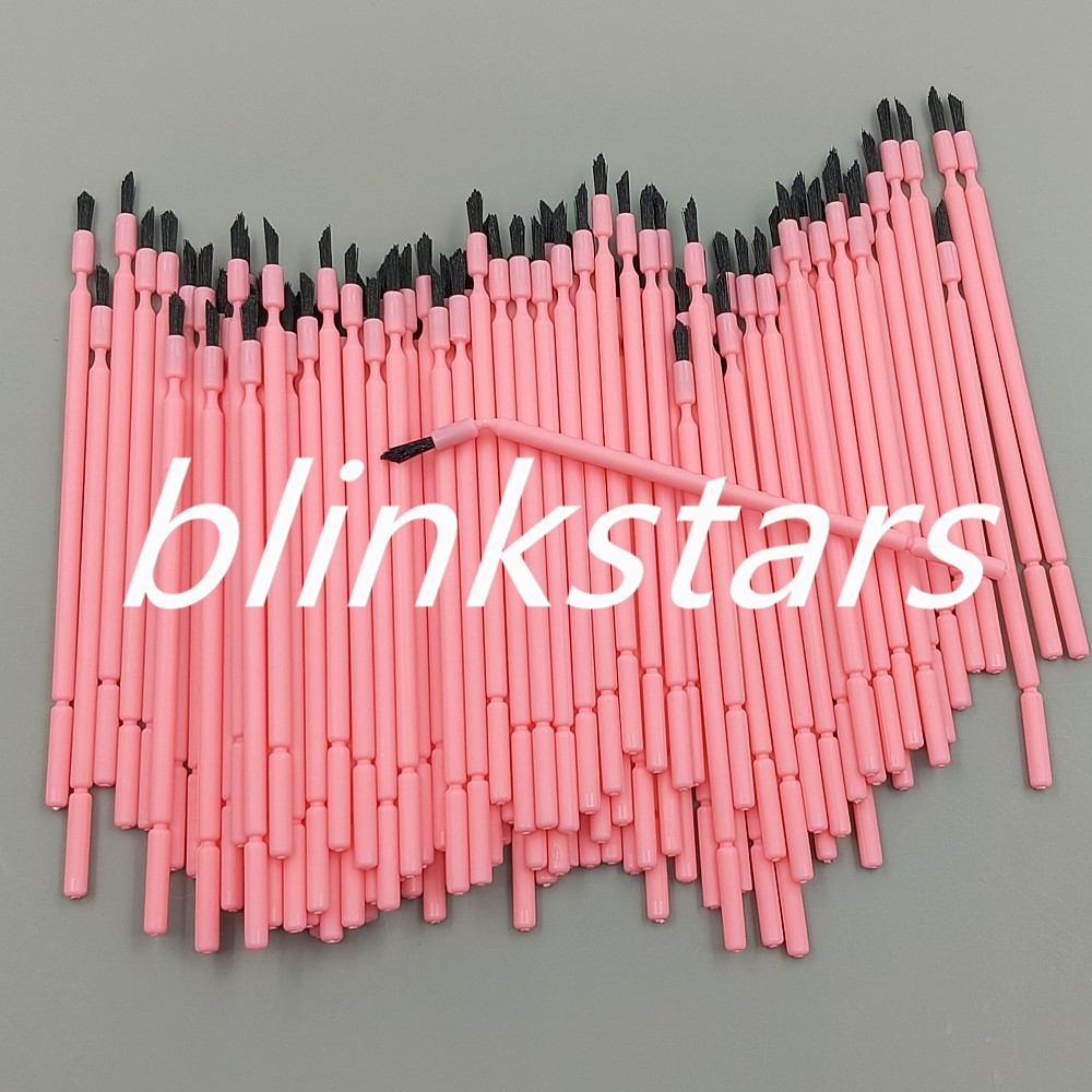 100Pcs/Box Disposable Dental Bendable Bristle Tapered Applicator Brush Blue/Pink