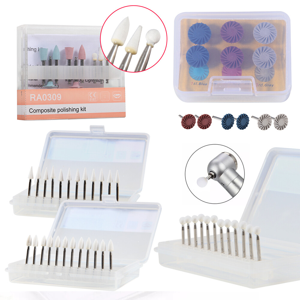 Polishing Kit Diamond Composite Burs Polisher Disc Medium RA HP FG Grit Dental