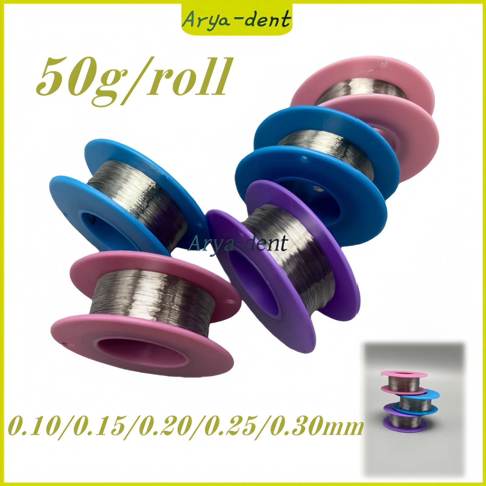 0.1-0.3mm Dental Ortho Metal Stainless Steel Ligature Wire Round Spool Line