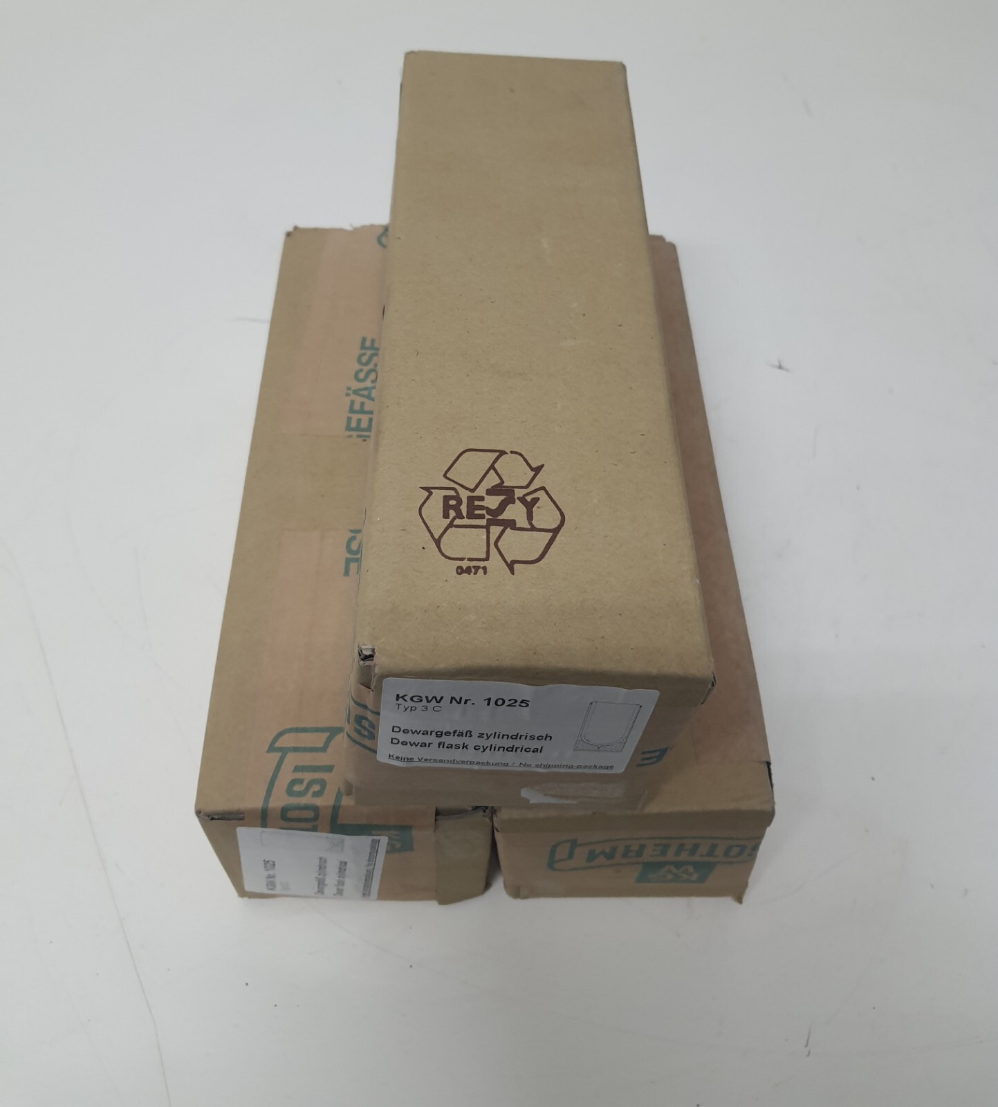 lot of 3 KGW isothermal Dewar flask (cylindrical) type 3 C, 500 ml, 1025