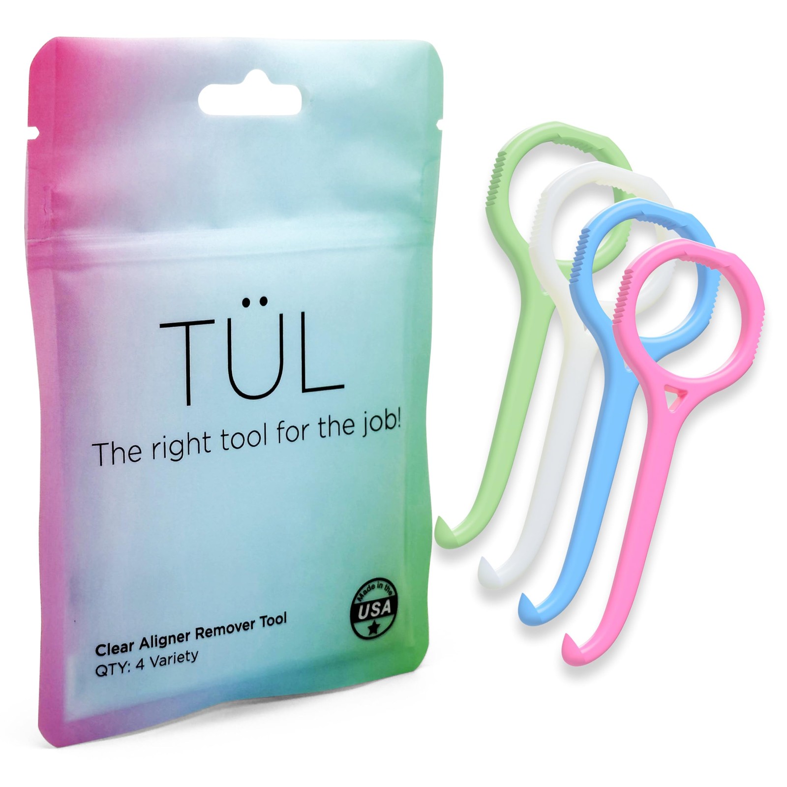 TÜL | Only Invisalign Remover Tool Made in the USA | Lifetime Variety 4 Pack