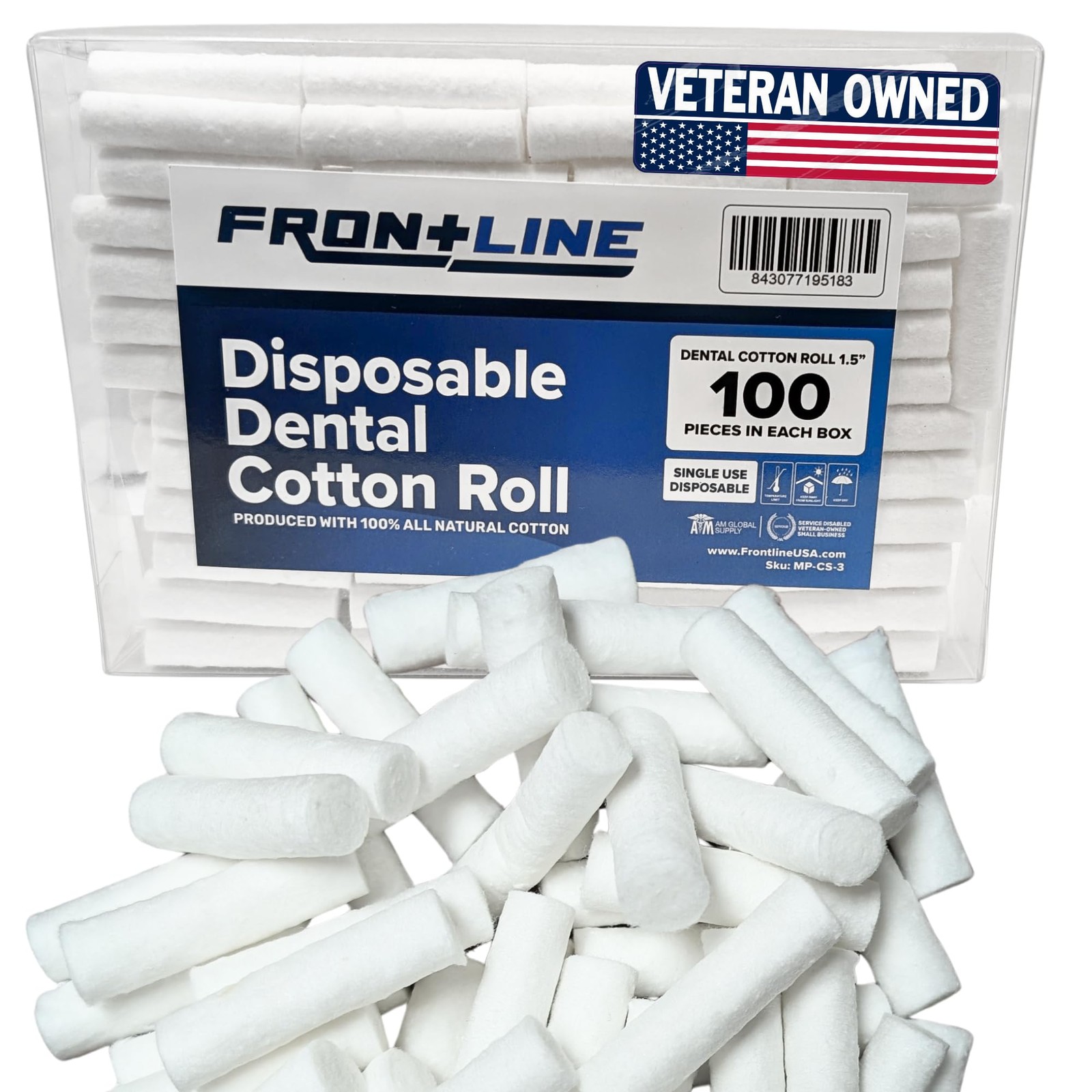 100 Count Cotton Dental Rolls Absorbent Nose Plugs First Aid Kits