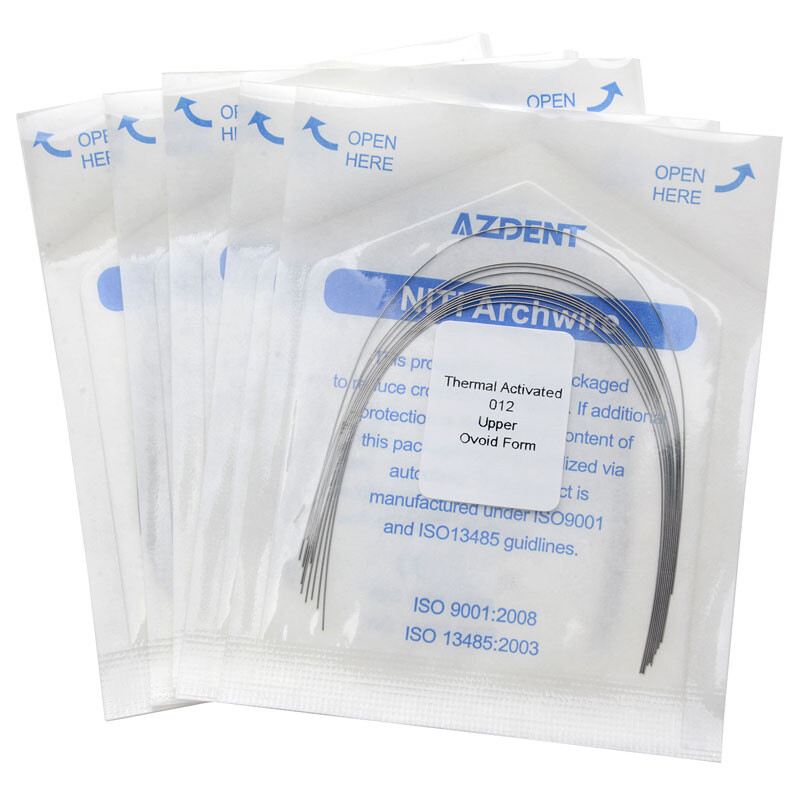 Dental Ortodoncia Niti Térmica activada Arco redondo Alambre Forma natural
