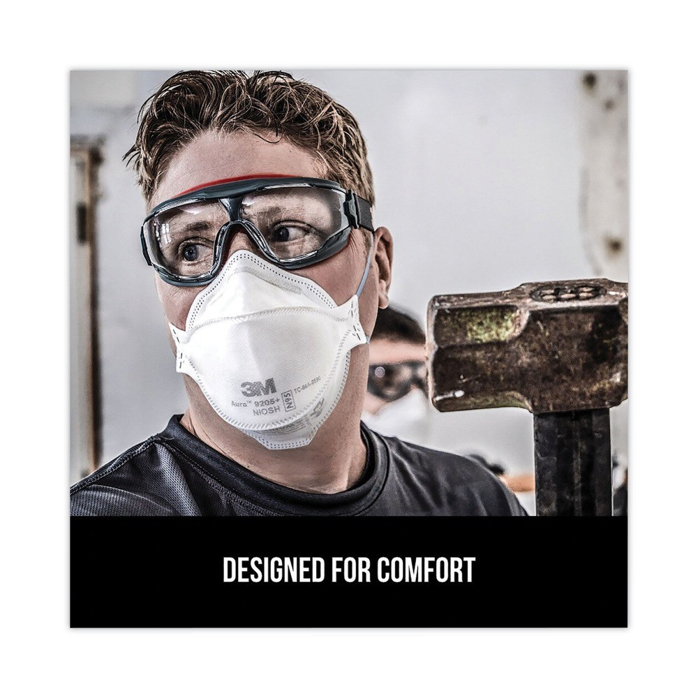3M 9205PH20DC Aura 9205+ N95 Particulate Respirator – 1 Size Fits All 20/PK New