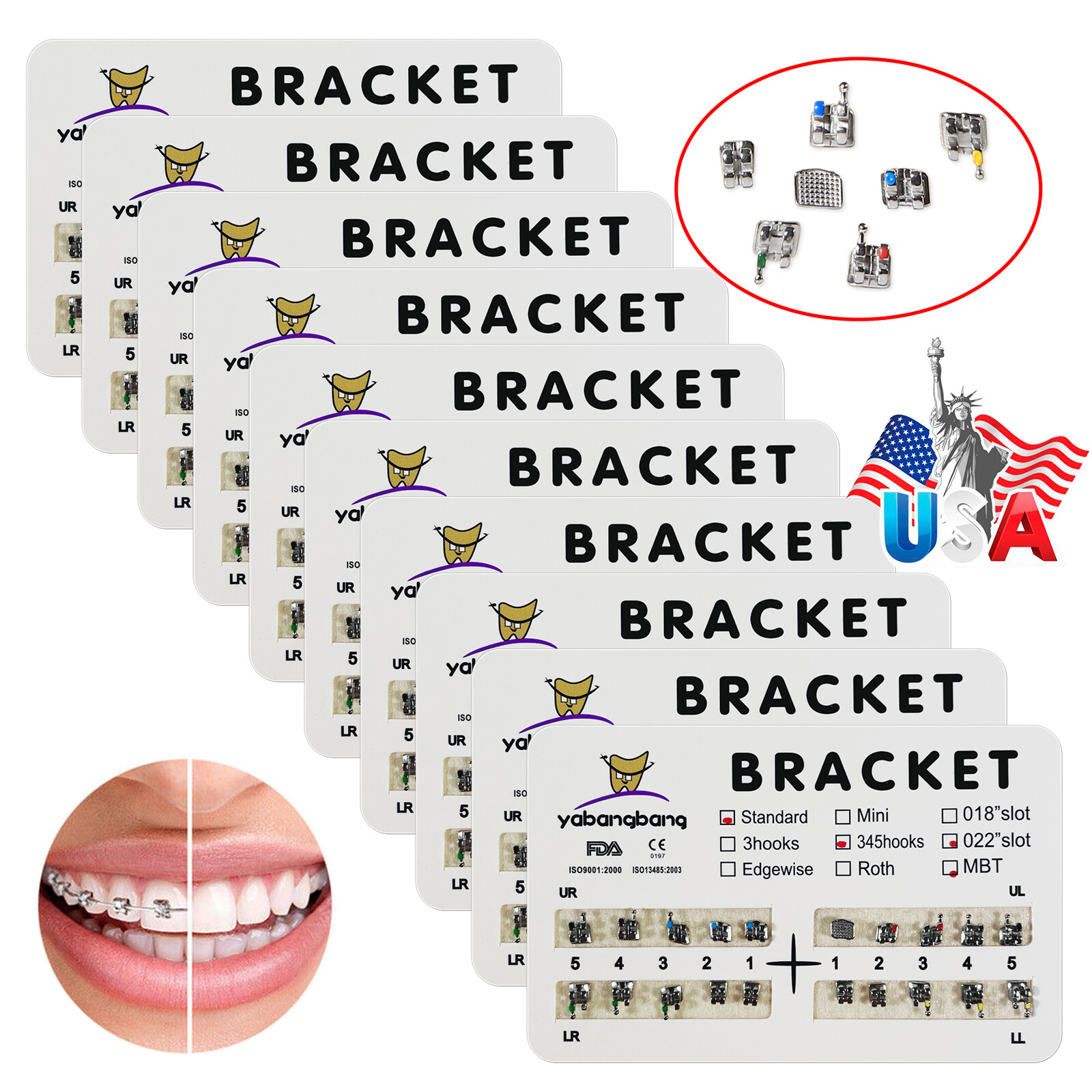 Dental Orthodontics Brackets Braces /Supper Elastic Niti Round Arch Wires pa