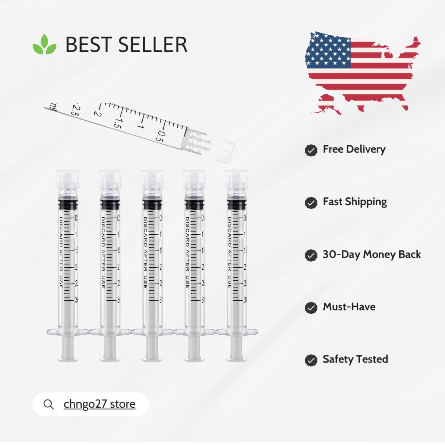 10 Pack of 3mL Luer Lock Syringes – Sterile & Individually Sealed for Safety