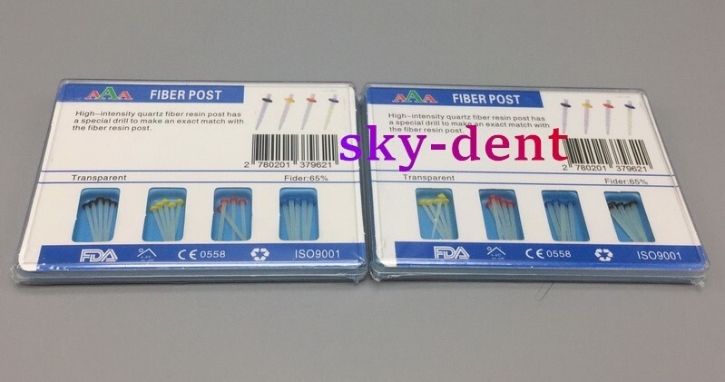 1 Box Dental Transparent Quartz Fiber Post Resin Post 1.0/1.2/1.4/1.6mm+4 Drills