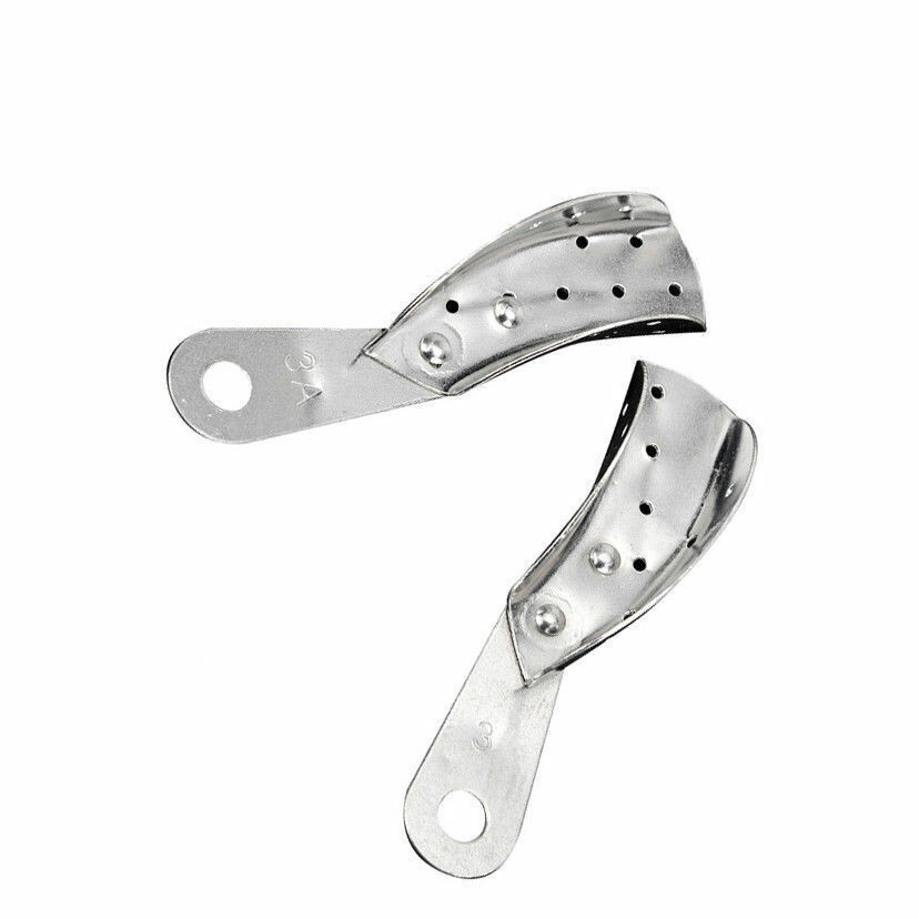 Dental Metal Impression Tray Bite Denture Alloy With Holes Perforated Instrument
