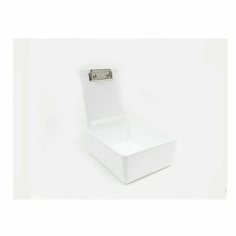 5 Pcs Lab Dental Plastic Working Case Pan Tray With Stainless-Steel Clip Holder