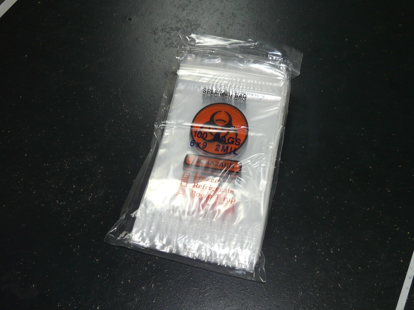 6″ x 9″ 6×9 Specimen Transport Biohazard 2MIL 2 Mil Zip Bag – 100 Count 100x