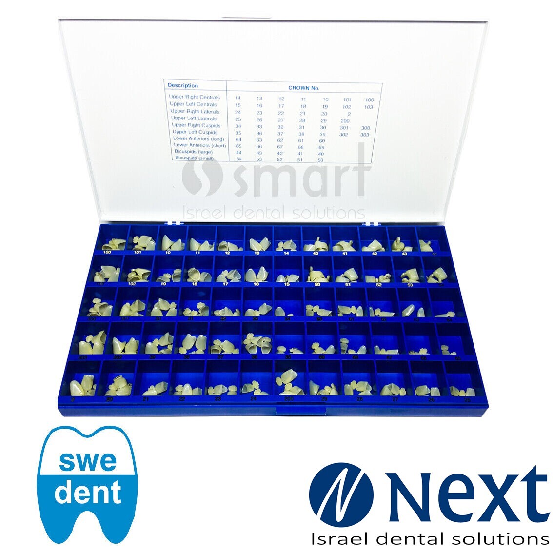 Super Crown Temporary Polycarbonate crowns set 180 pcs Swedish Dental AB