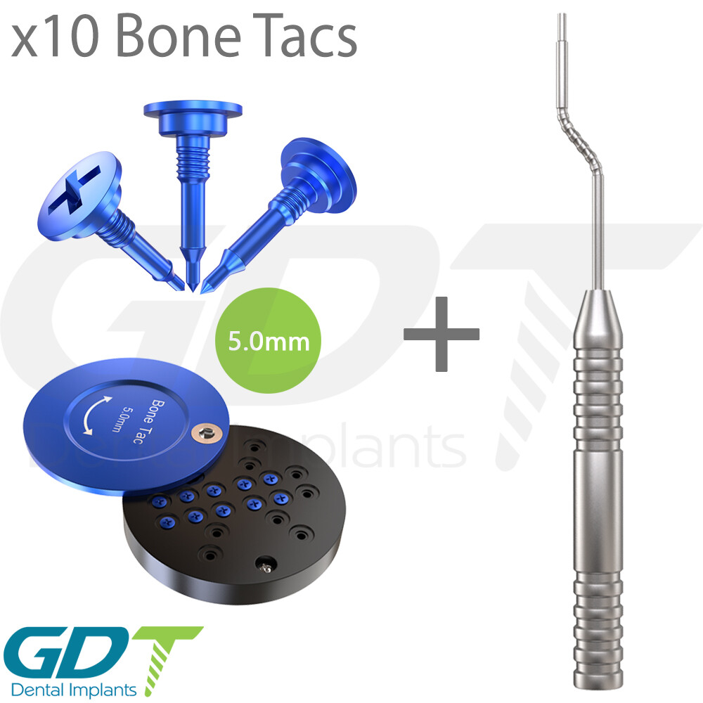 GBR System Tac Screw Case + 10 Tac Screws 5.0mm + Applicator Instrument