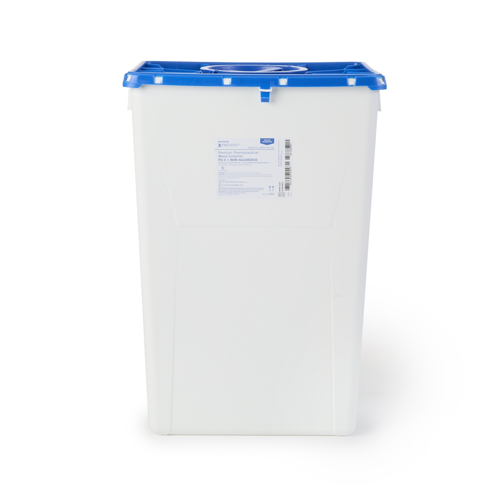 McKesson Prevent Pharmaceutical Waste Container 18 gal. Vertical Entry Case of 7