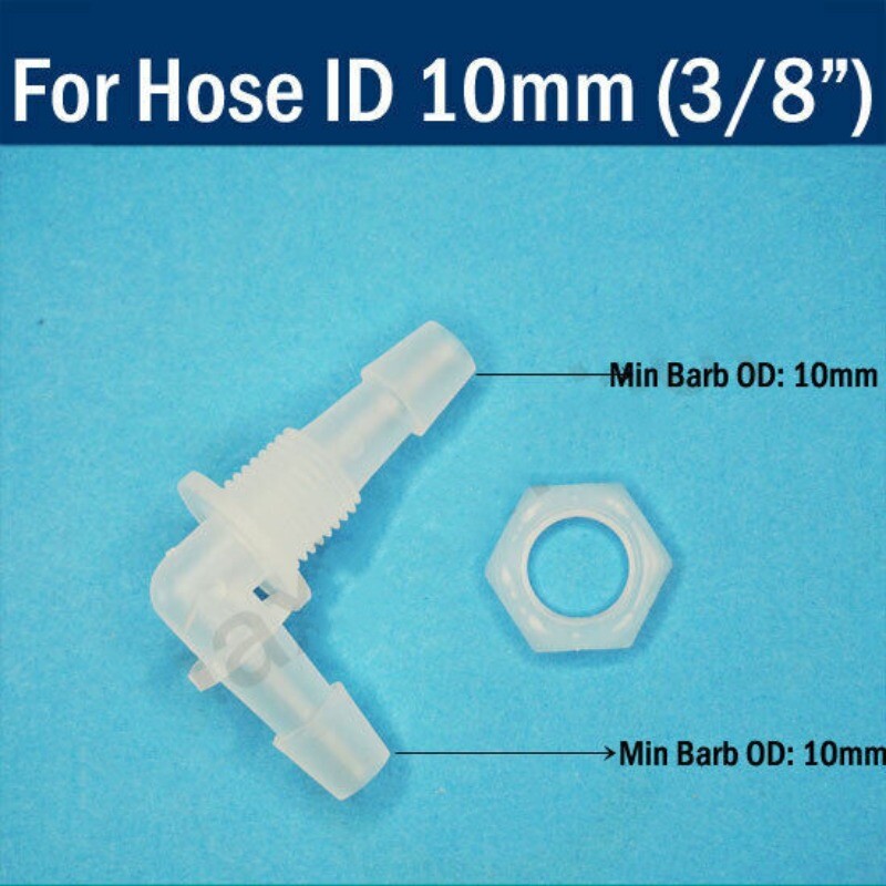 Plastic Straight Elbow Bulkhead Fitting Hose Barb Tube Connector Inch In 1~12mm