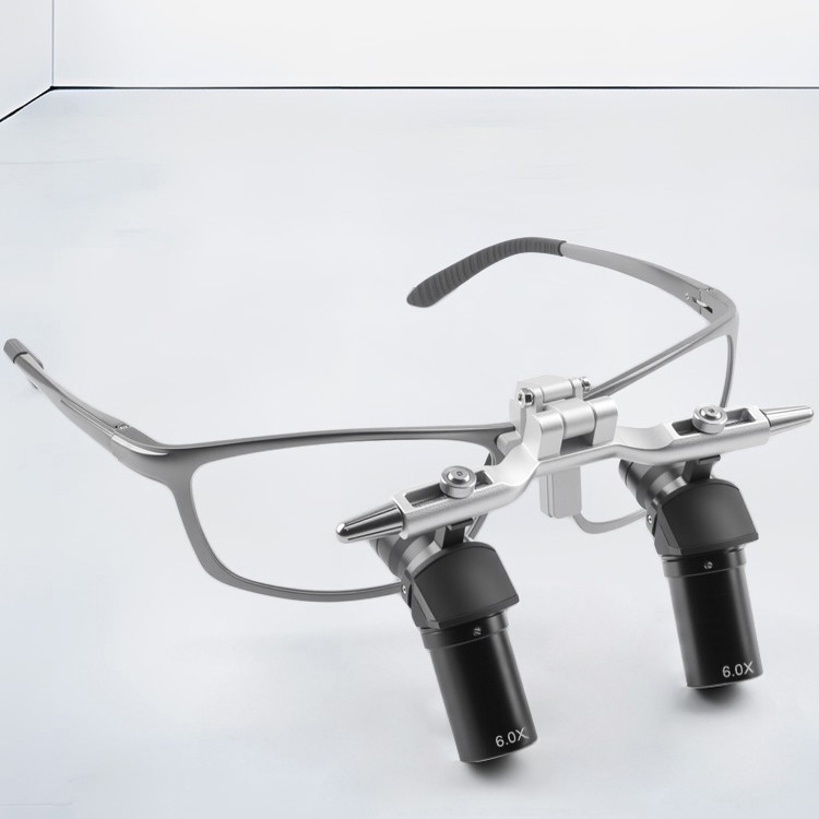 6X Magnifier Dental 48 ° Ergo Optical Loupes For Oral Surgery Prevent Bending