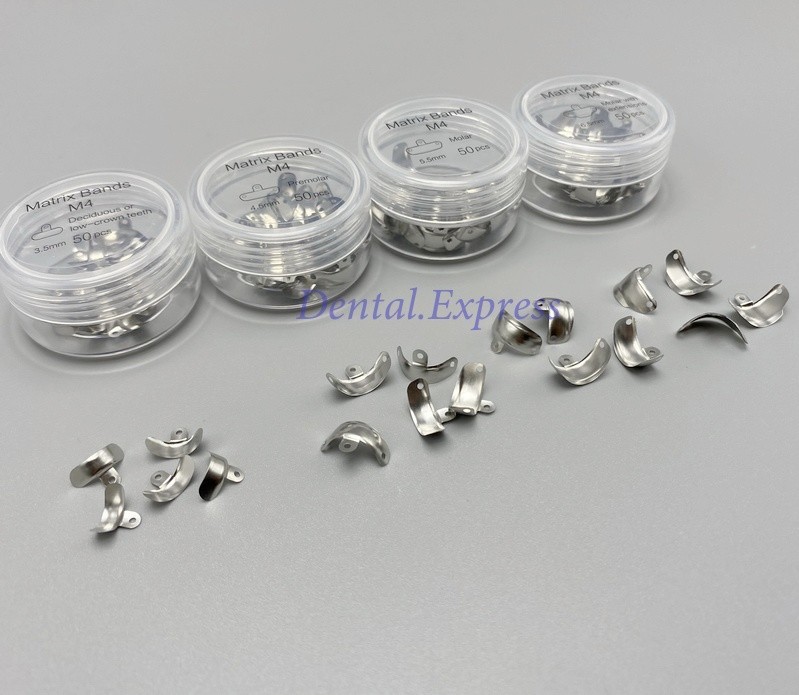 50Pcs Dental Metal Matrices Sectional Contoured Molar Matrix Refill Soft Band