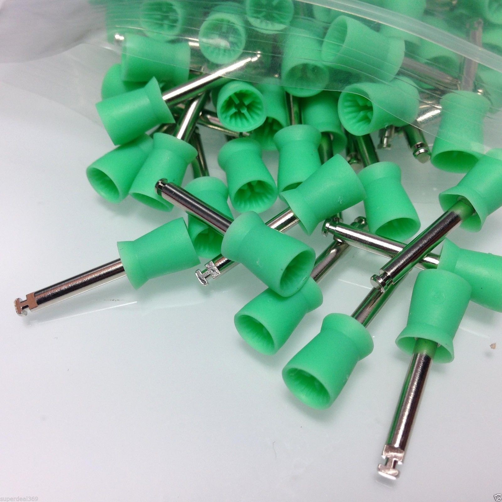 100pcs Dental Polishing Prophy Angle Cups Latch Type Brushes Polisher green USA