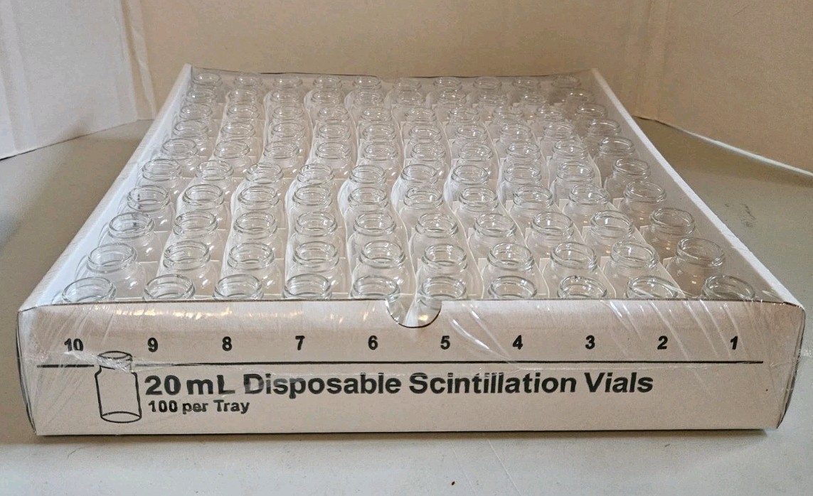 Disposable Scintillation Vials 100 Pcs Sealed W/lids 20 ml