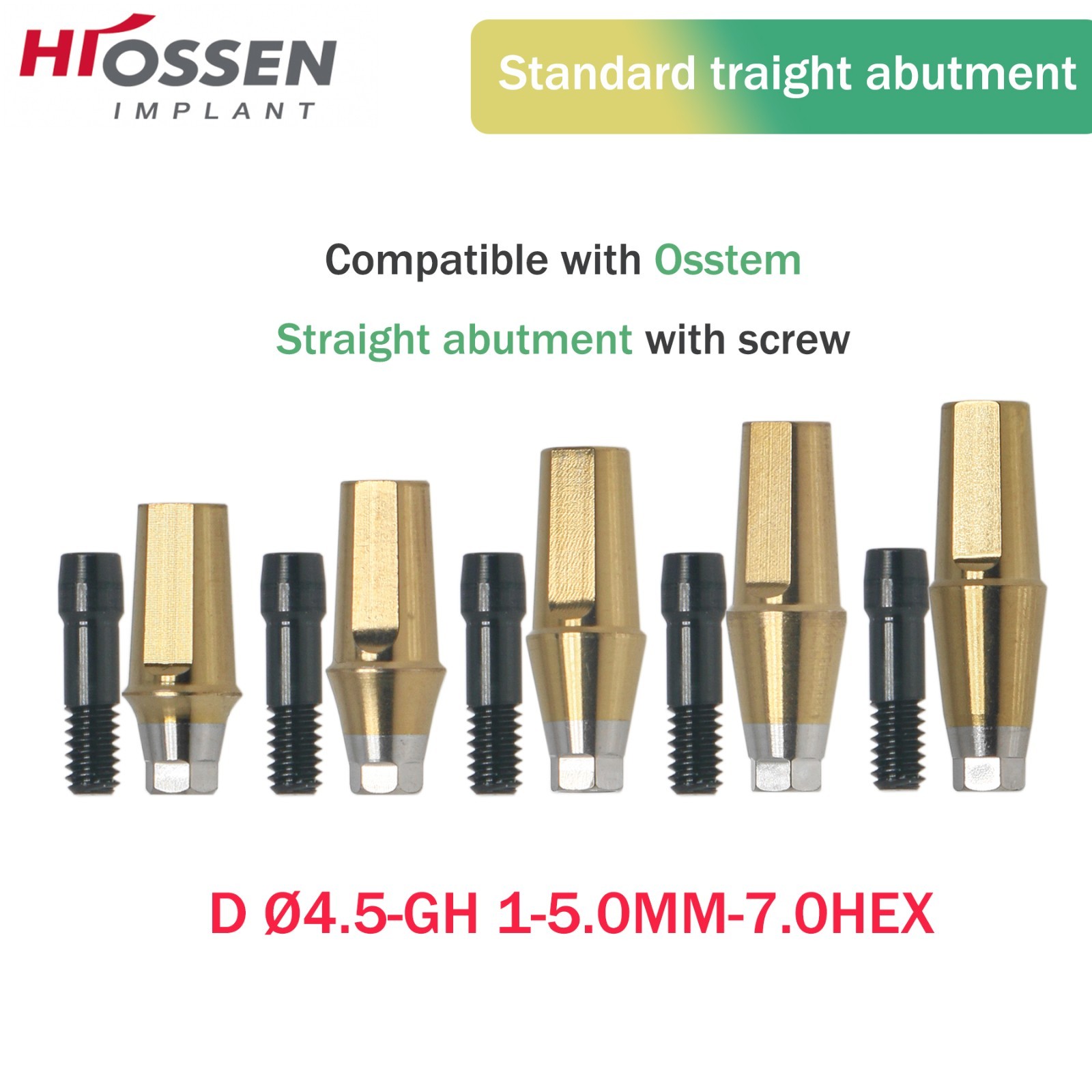 Hiossen Straight Transfer Abutment Components ET III SA Implant MINI/Regular Hex