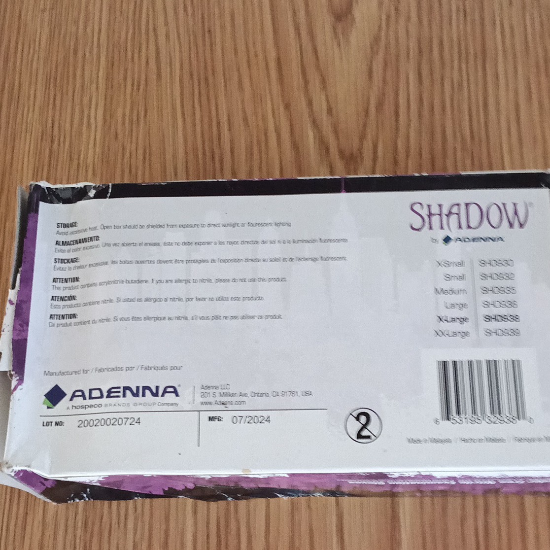 Adenna Shadow Nitrile Exam Gloves Powder-Free Black Extra Large XL