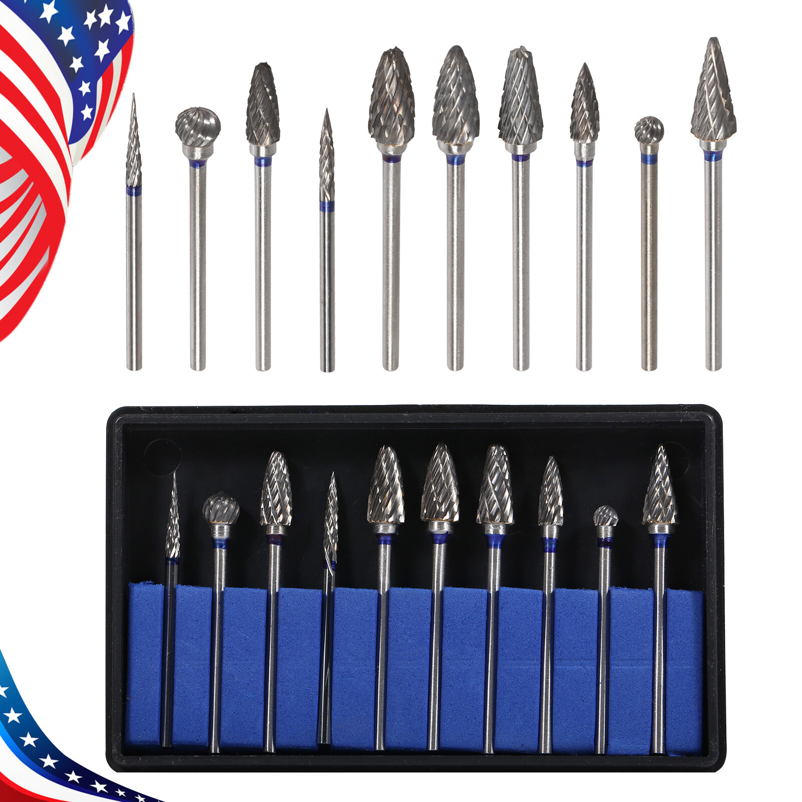 10X Tungsten Carbide Dental Acrylic Bur Drill Coarse Cutter 2.35mm Shank