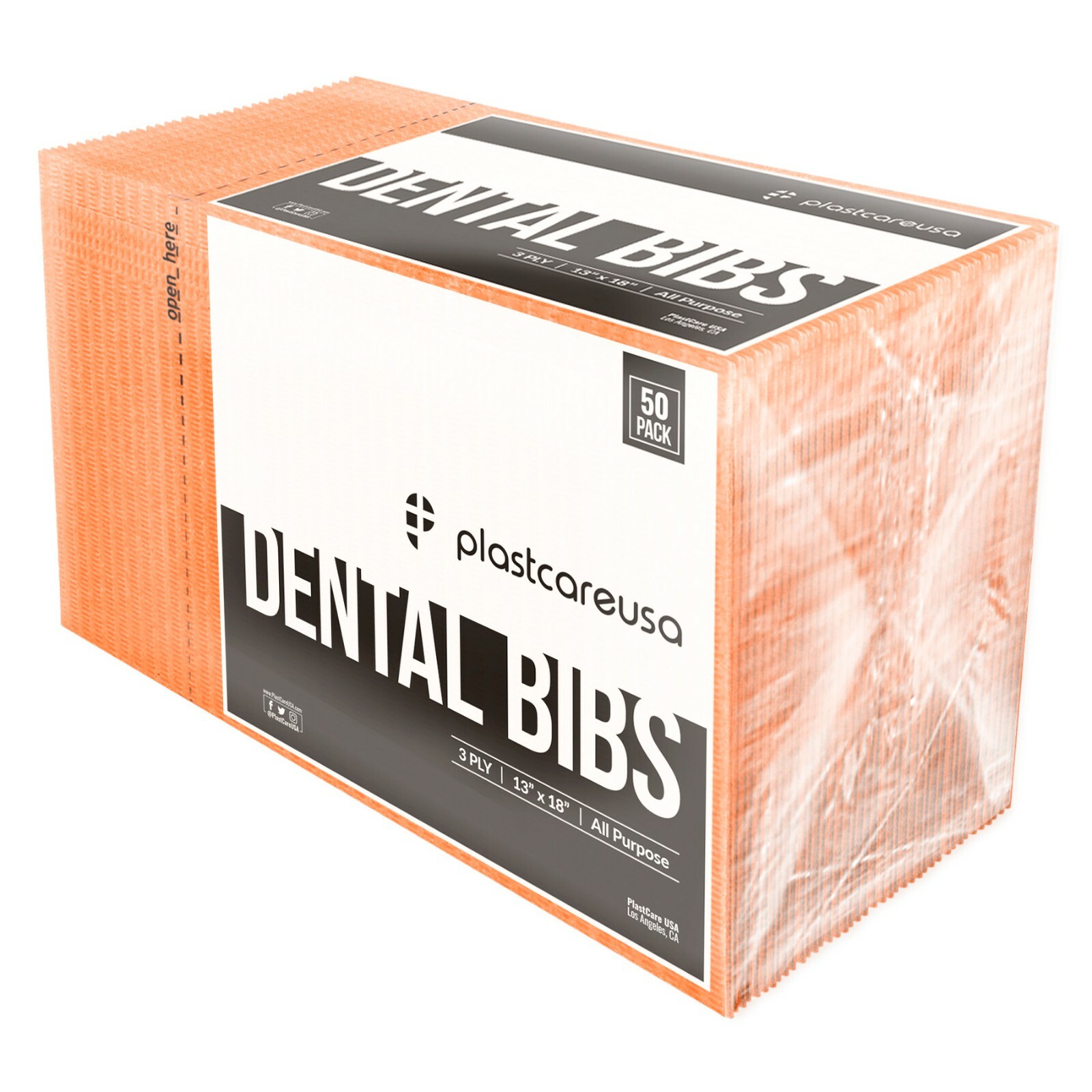 100 Apricot Disposable Dental Bibs, Tattoo Tray Nail Chair Bed Paper Covers