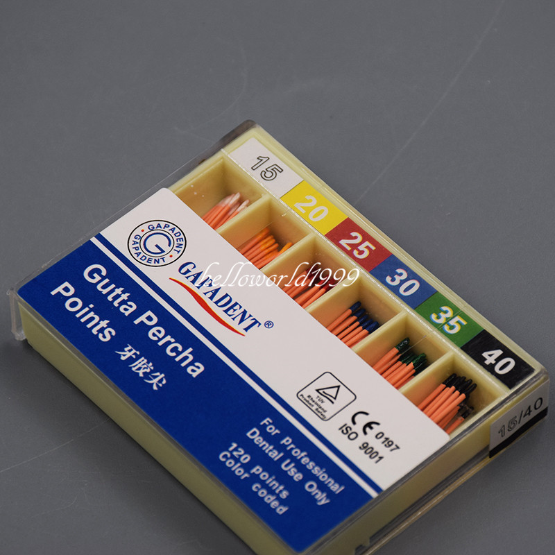 1 Box GAPADENT Brand Dental Regular Gutta Percha Points Endo 15#-40# 120Pcs/Pack