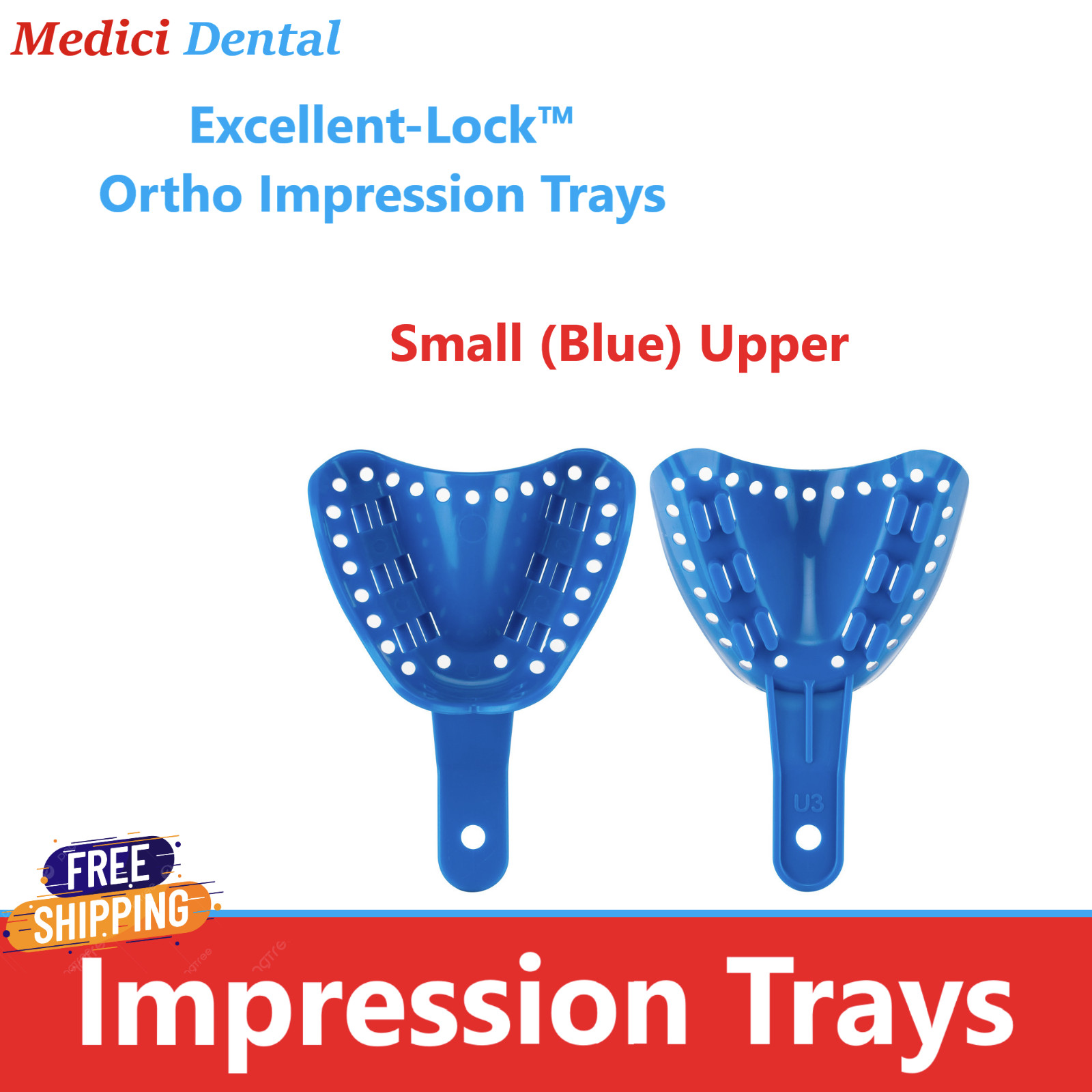 Dental AlgiLock Ortho Impression Trays Disposable Sizes Child/Pedo/ Adult 10/bg