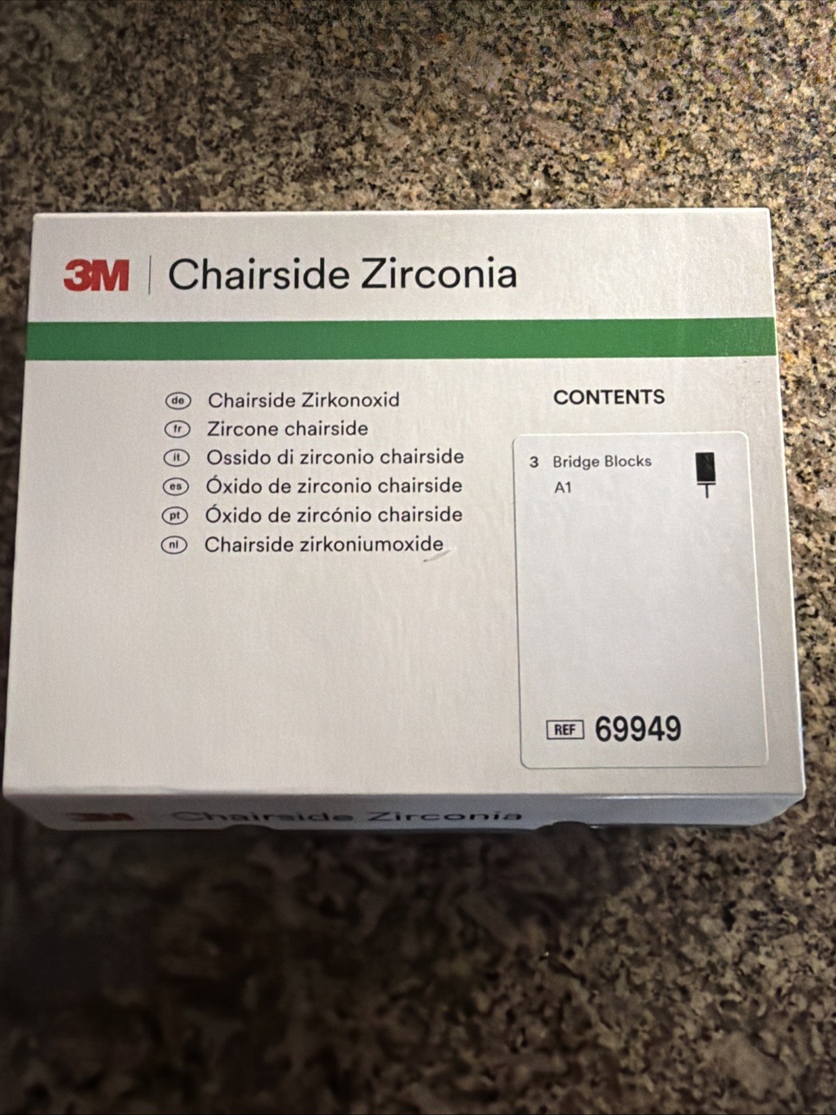3M Chairside Zirconia A1 3pk Bridge Blocks