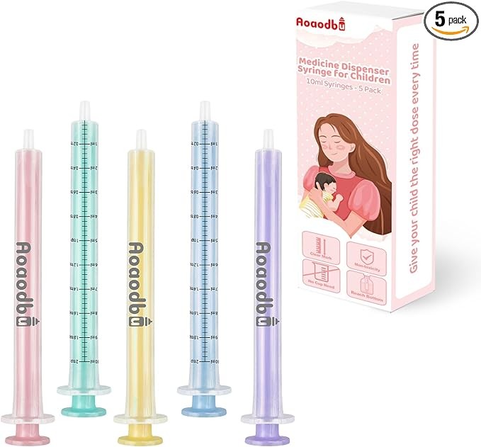Baby Medicine Dispenser 5 Pack Syringe Oral Liquid No Needle