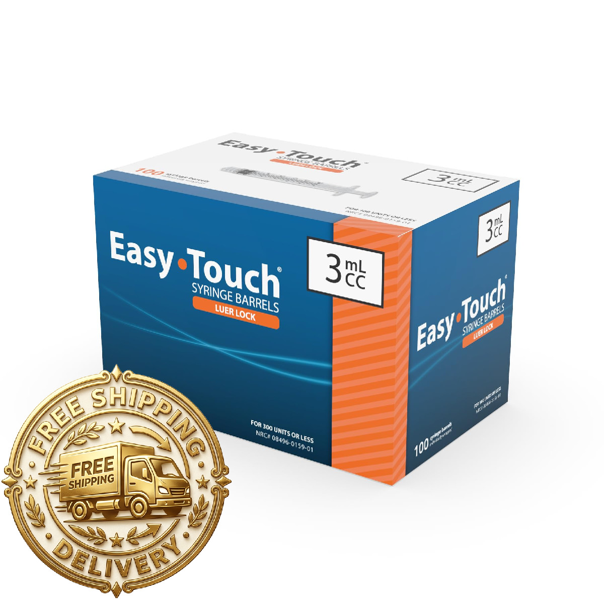 Easy Touch Luer-Lock Syringe Barrel 3Ml Syringe Pack Of 100 A802030