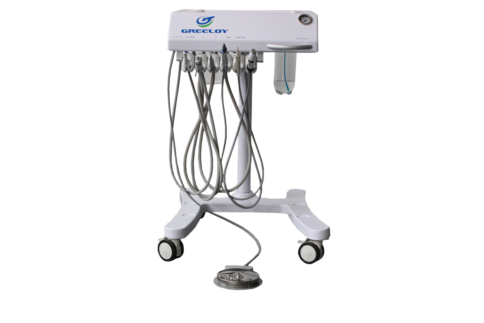 Dental Mobile Adjustable Treatment Unit GU-P302 4H+Dental Air Compressor GU-P300