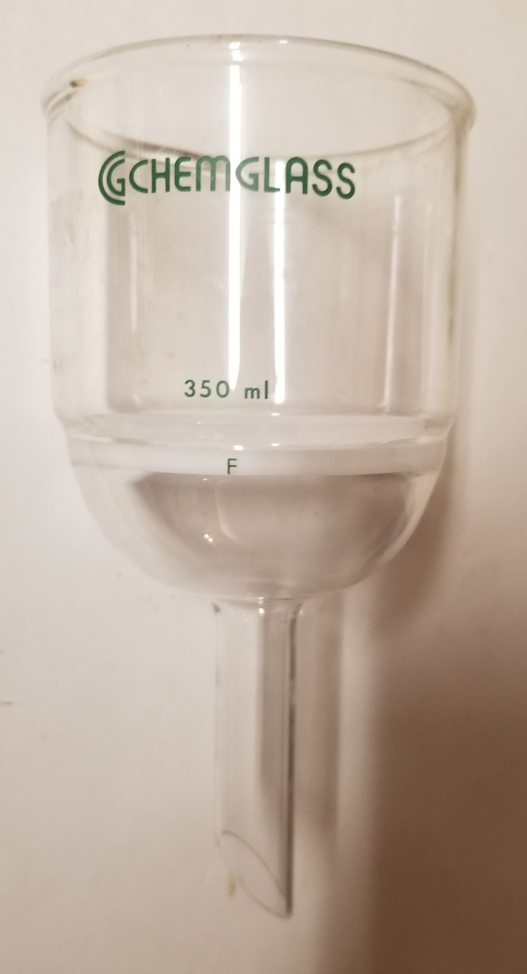 350mL Buchner Filter Funnel Fine Frit Chemglass CG-1406-12
