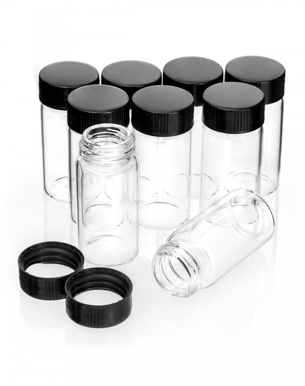 10pc Tiny Empty Clear/Brown Glass Vials Bottles 2/3/5/10ml Travel Sub Containers