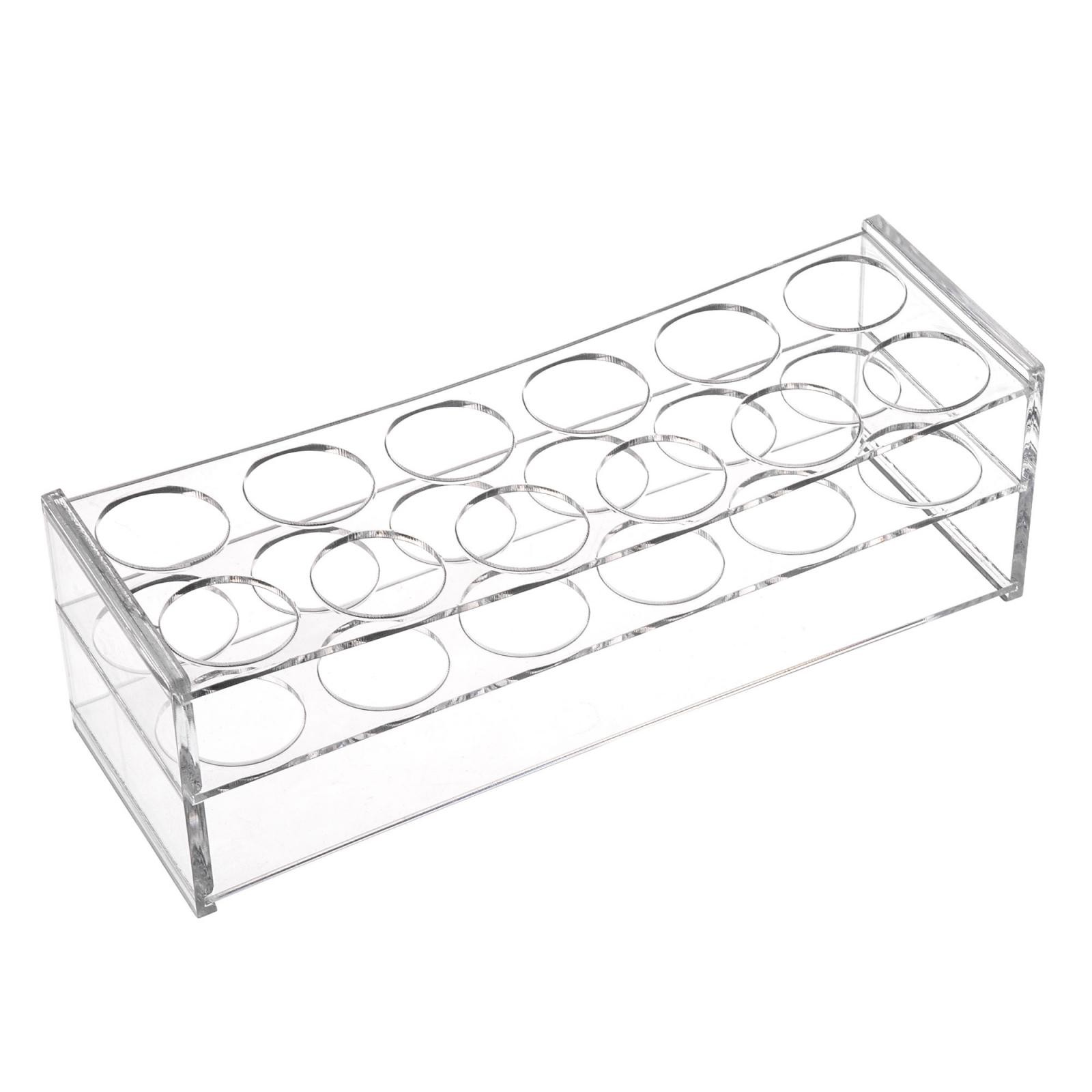 12 Well Acrylic Test Tube Rack Holder 30mm Hole Diameter Clear for Lab Tube 50ml