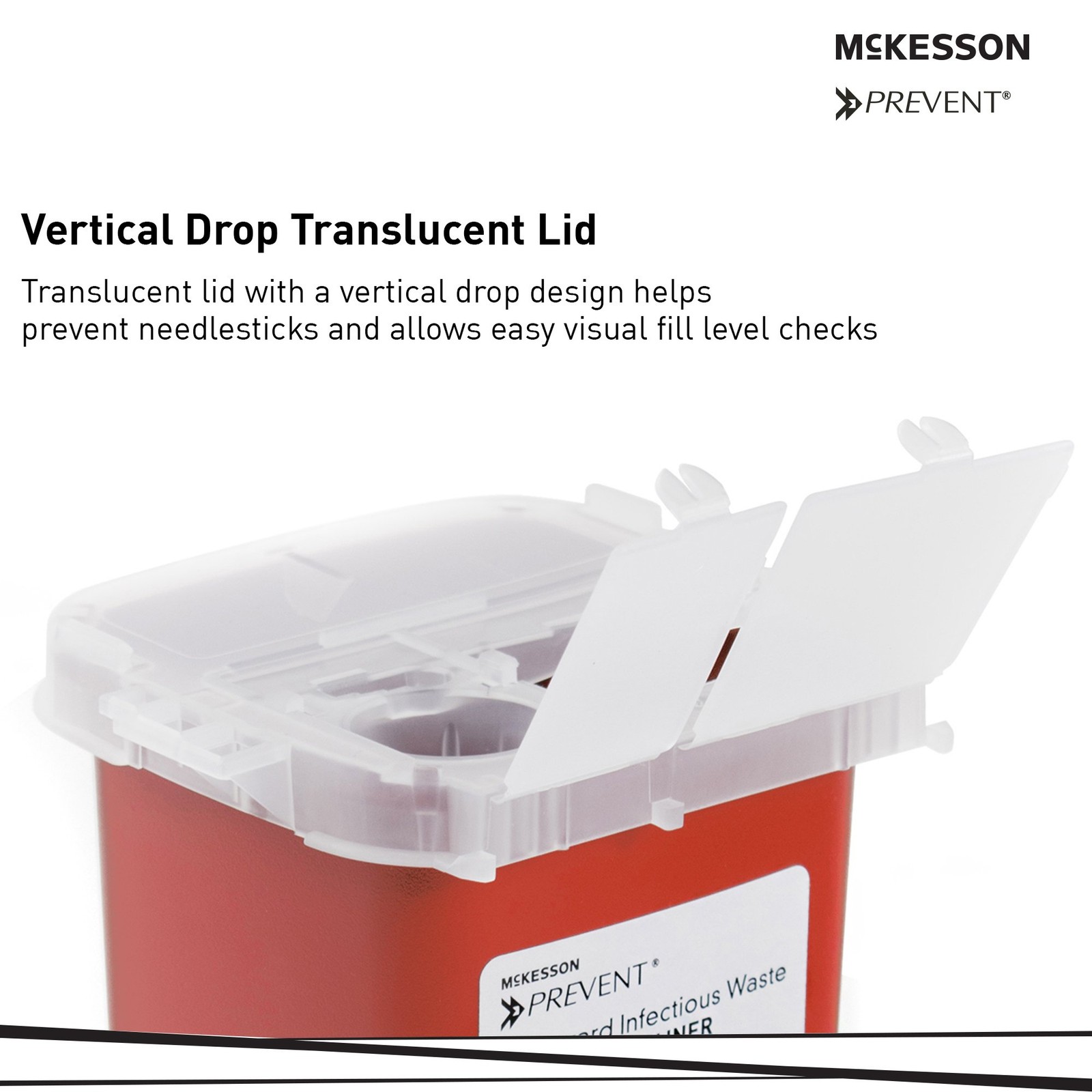 McKesson Prevent Sharps Container 1Qt 6.25×4.25×4.25″ Case/80