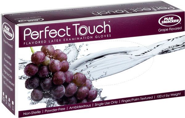 Perfect Touch Grape Flavored Latex Gloves, Purple, X-Small, 100/Bx