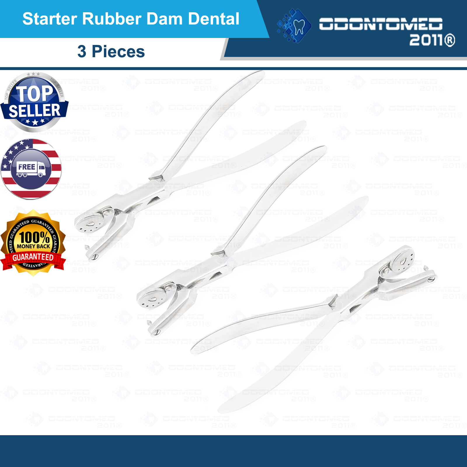 3 PCS Dental Endodontic Rubber Dam Ainsworth Punch Hole Pliers Forceps Endo ODM