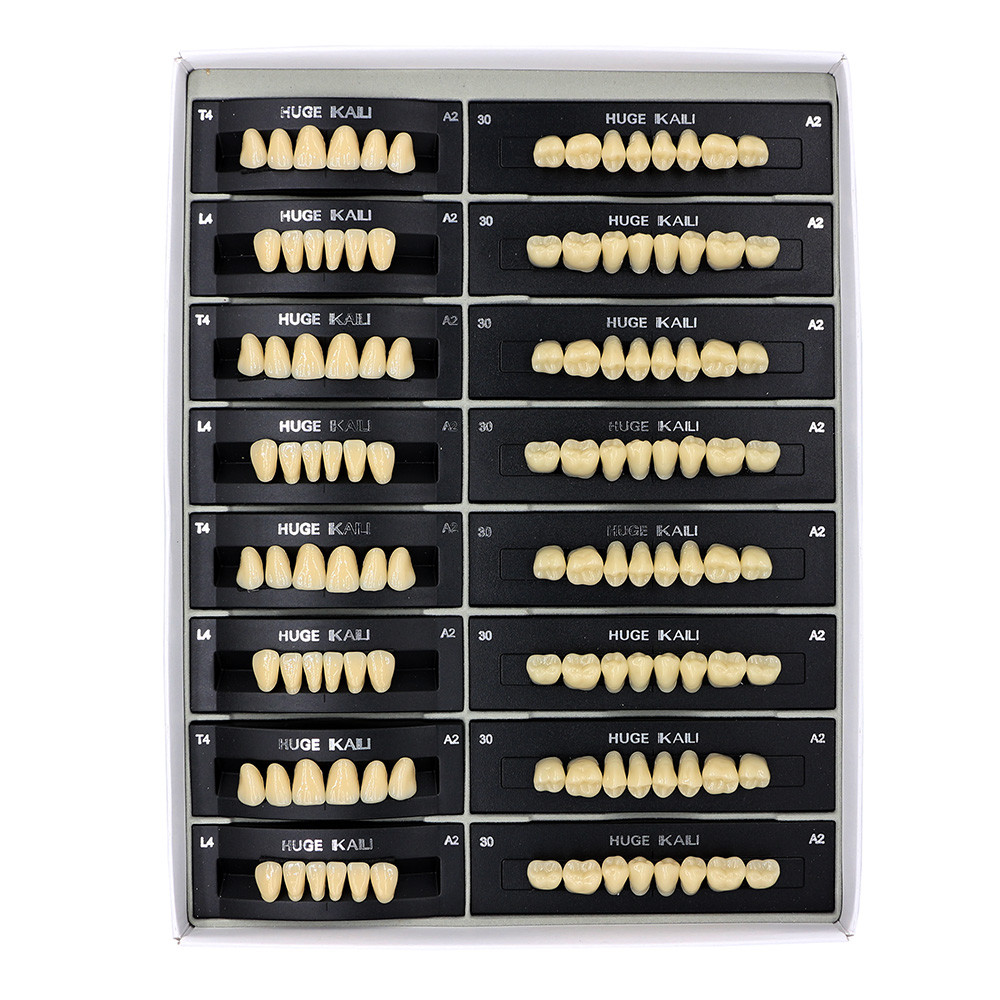 112Pcs/Pack HUGE KAILI A2 Dental Synthetic Polymer Resin Teeth T4 L4 30 A2