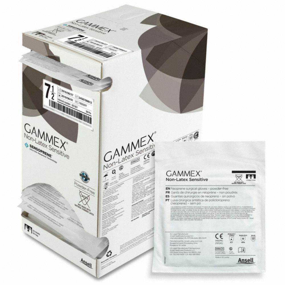 *50-Pairs* Gammex Sensoprene Non-Latex Sensitive Sterile Size-8 Gloves 20277280